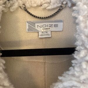 Noize medium sherpa suede coat Anthropologie tan